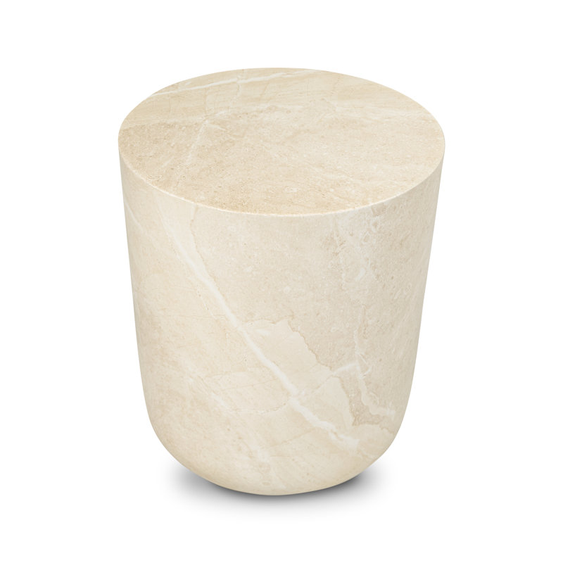Labarre Concrete Side Table, Sandstone White