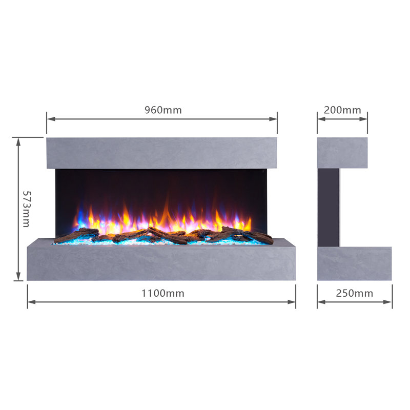 FLAMME Wall Mounted Kingston (Larger Insert)