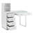 Hello Kitty SlayStation Duet Vanity Desk with Two Levels of Interior Shelves, Makeup Vanity Table with Glass Top-1712892628