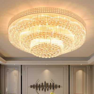 Eter 9 - Light 31.5" Modern Crystal Flush Mount Lighting
