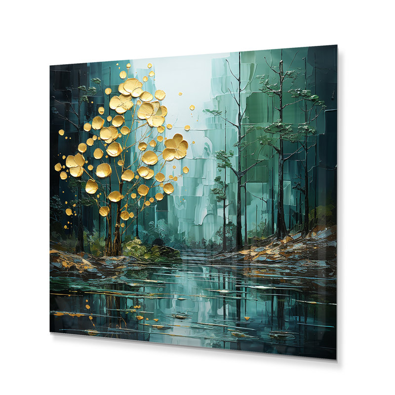 «Drip Natures Pulse River I», reproduction sur métal sans cadre, H 23 po x l 23 po x P 1 po