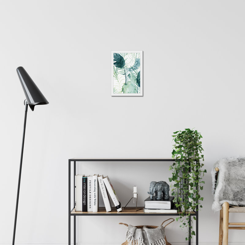 Palm Pieces II 1 Piece Painting, 34cm H x 24cm W, White Framed Paper Print