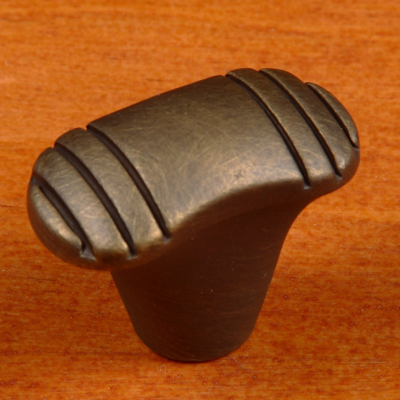 Poignée en T avec crêtes aux extrémités, Antique English, H 0,75 po x l 1,12 po x P 1,5 po
