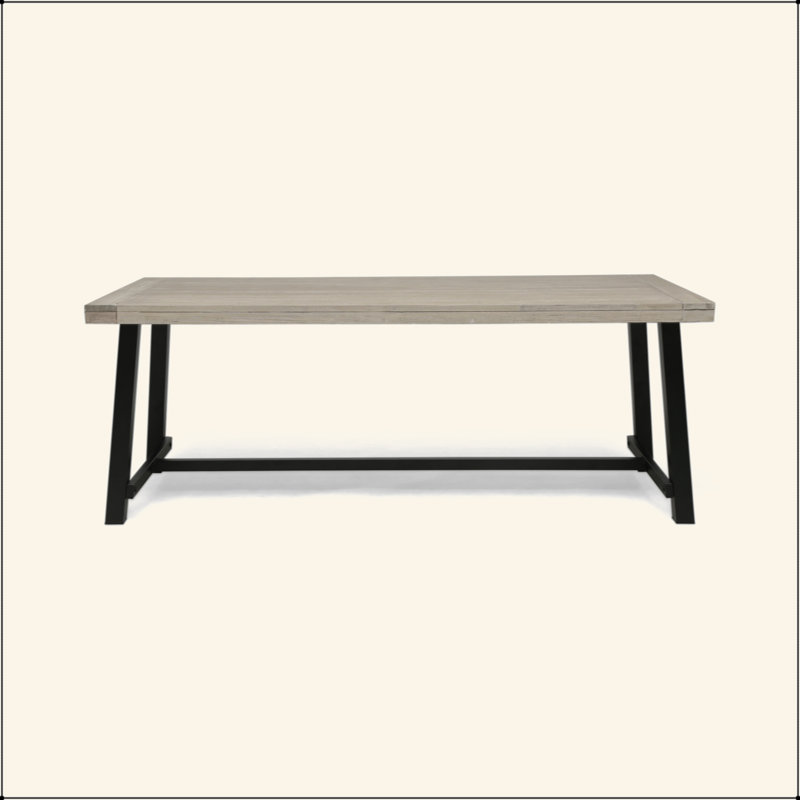 Table de salle à manger d'extérieur pour diverses occasions avec un design élégant, Noir, Gris clair
