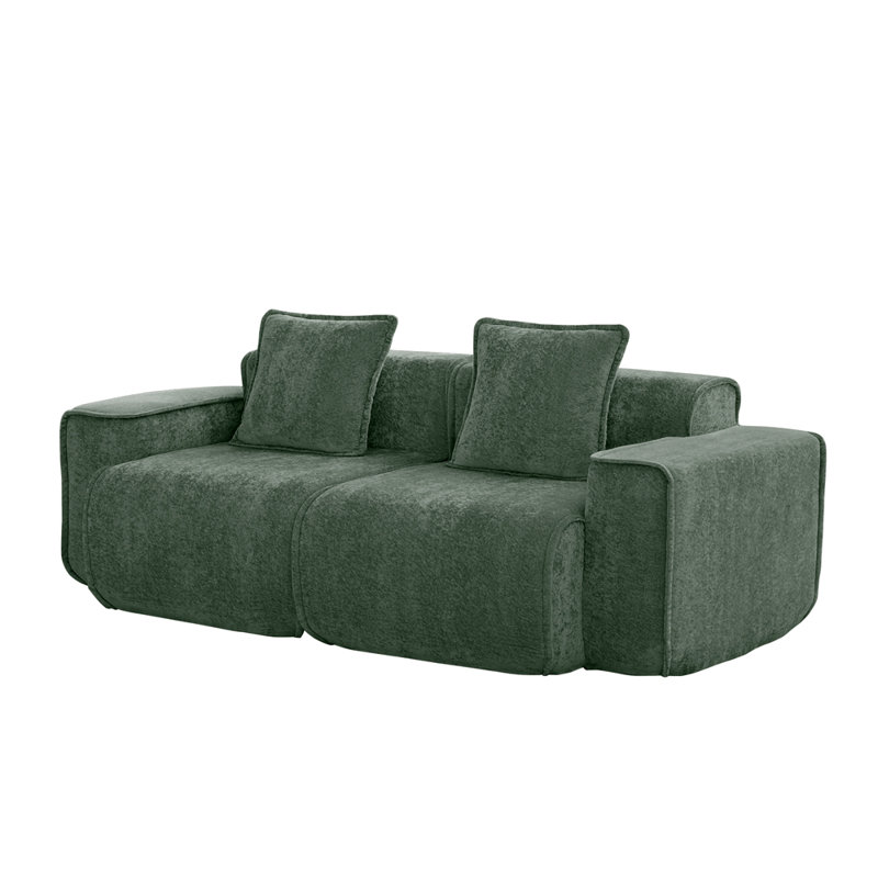 Canapé en velours Harrison LSF & RSF, Vert
