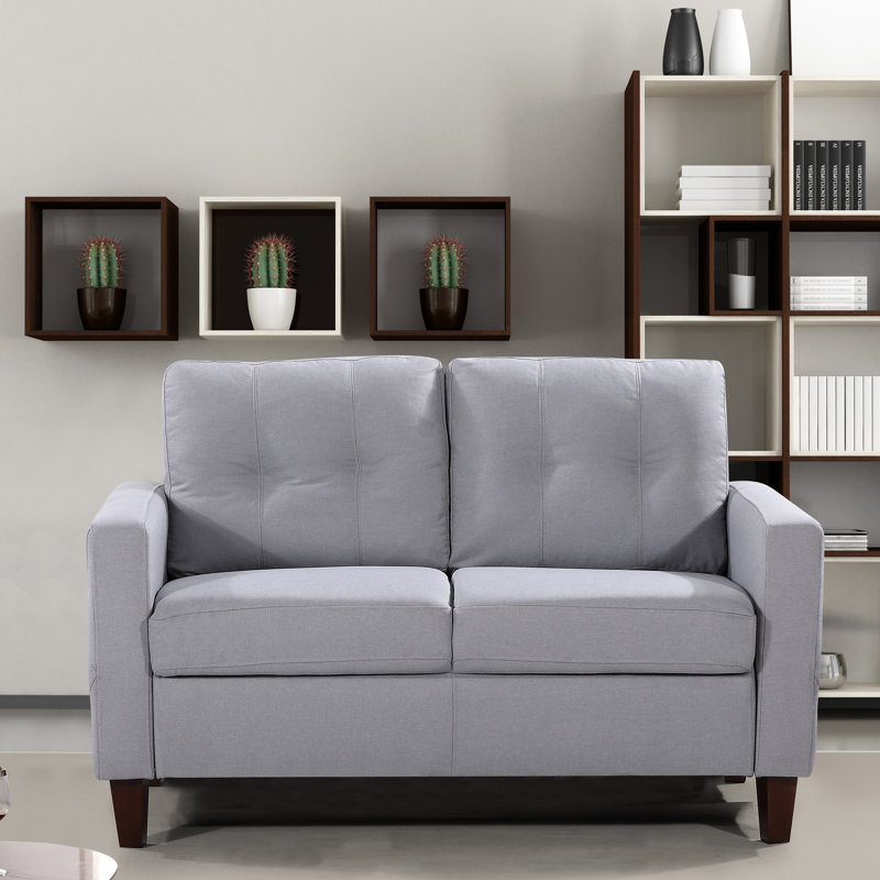 Keating Upholstered 54.53'' Loveseat, Light Gray