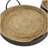 Mafalda Wooden Coiled Oval Decor Brown Tray with Black Metal Handles Set-1882662488
