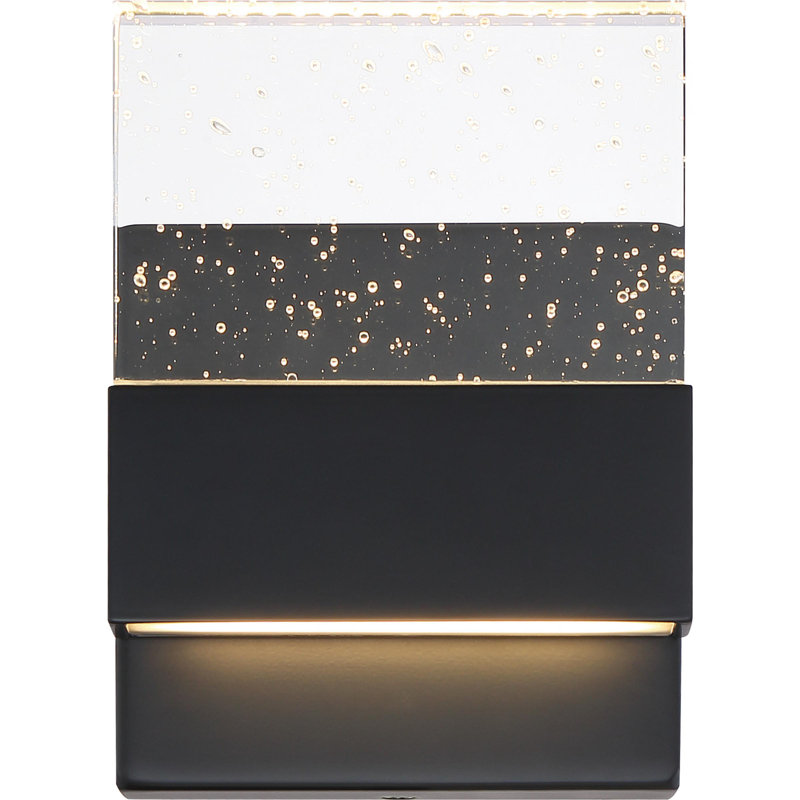 Luminaire encastré 1 lumière DEL à intensité variable Hildebran, Noir mat, H 7 po x l 7,25 po x P 2,5 po