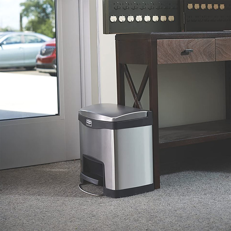 Slim Jim Stainless Steel 4 Gallon Touch Top Waste Basket