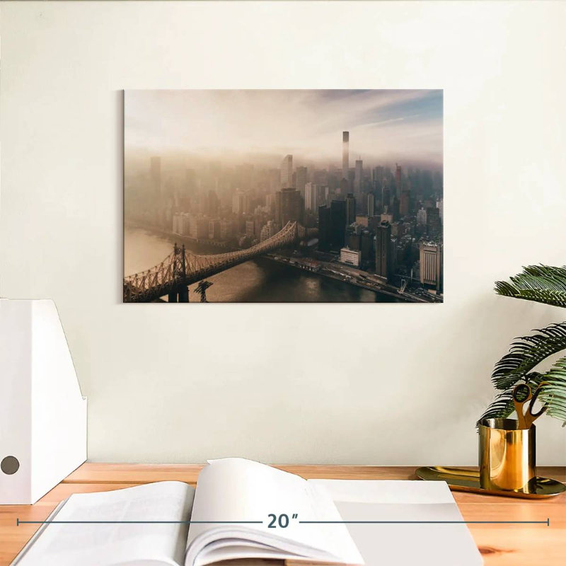 Skyline aérienne de Sirci Manhattan, H 8 po x l 12 po