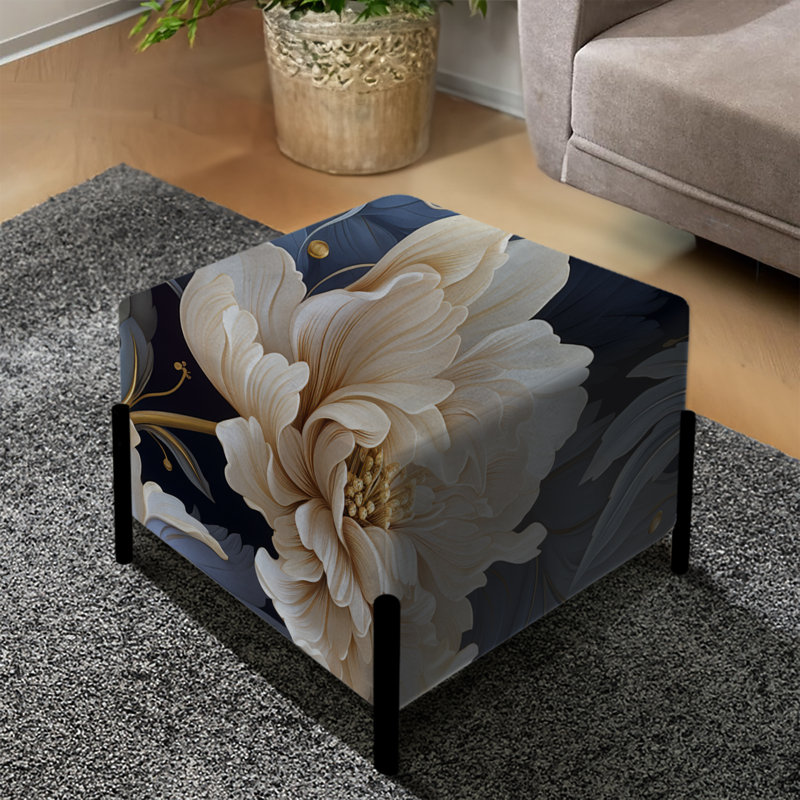 Peony Damask Dreams - Repose-pieds carré floral