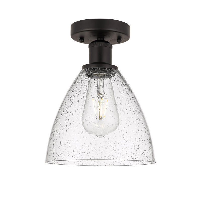 Plafonnier semi-encastré 1 lumière Alleson, H 11,25 po x l 7,5 po x P 7,5 po, Bronze huilé