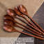 6-Piece Natural Wooden Spoon Set For Cooking And Serving, 9-Inch Long Handle Wood Soup Spoons, Eco-Friendly Kitchen Utensils For Daily Use
