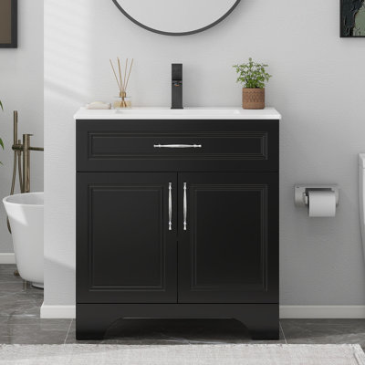 Meuble-lavabo de salle de bain de 30 pouces avec lavabo encastré (robinet inclus)