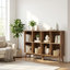 Radnor Modern 8-Cube 2-Tier Open Bookshelf, Freestanding Storage Display Cabinet With Raised Wooden Legs
