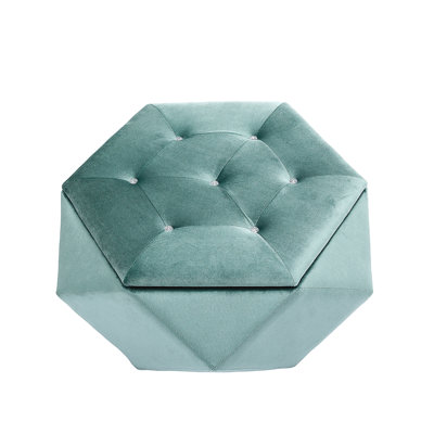 Velvet Tufted Storage Ottoman, Footrest And Seating Solution