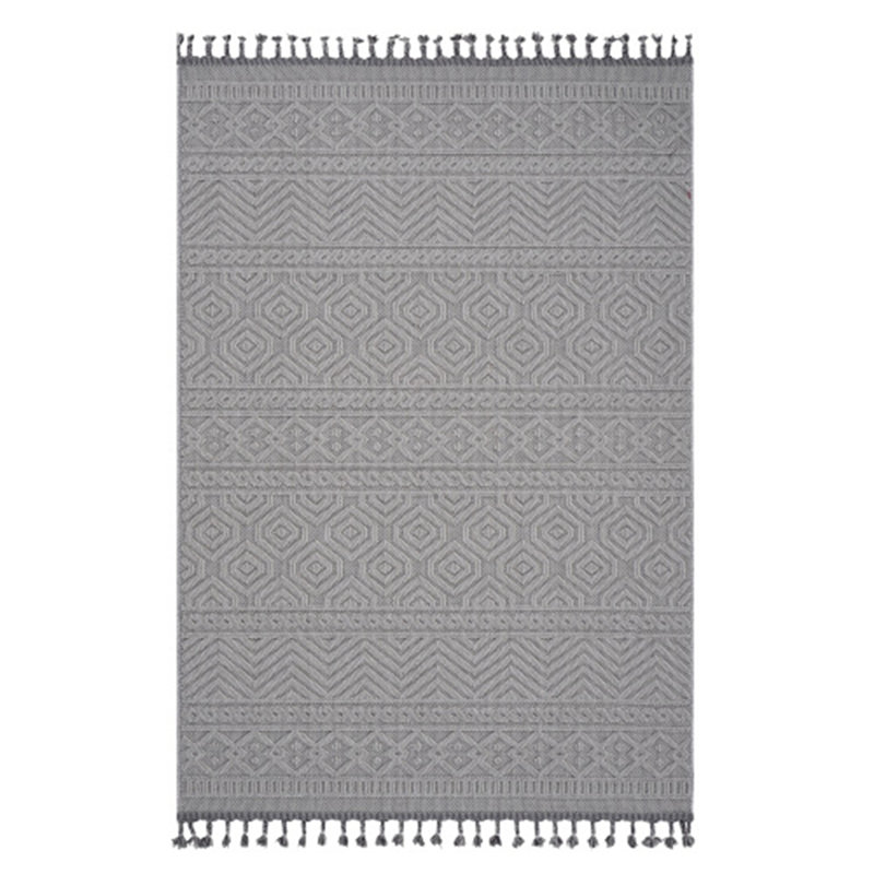 Traditional Indoor/Outdoor Area Rug, Rectangle 6'7" x 7'9"
