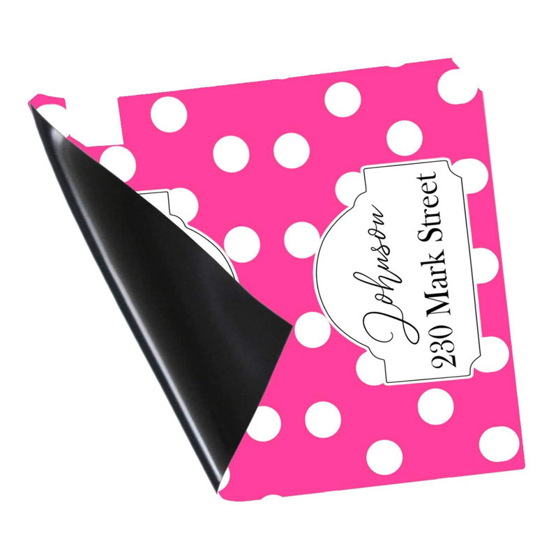 Couvre-boîte d'adresse personnalisée à pois, Rose vif