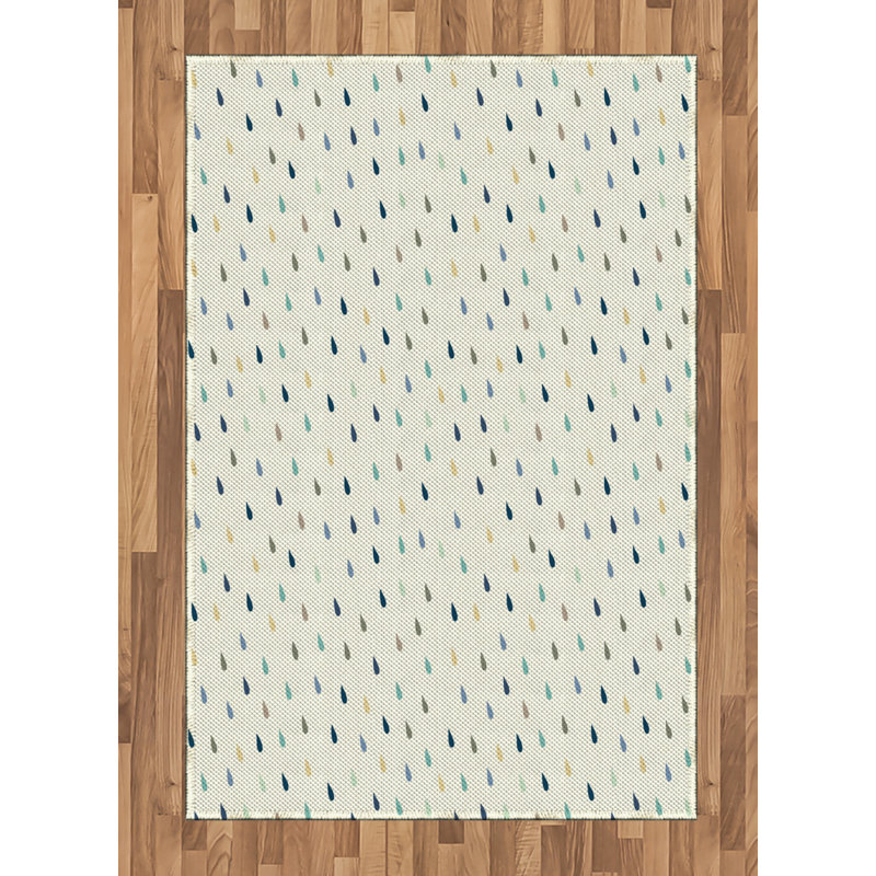 White High Density Long Fiber Poly Threads Decorative Area Rug Carpet, Rectangle 4' x 5'8"