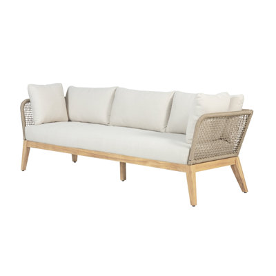 Lageschulte 86.25'' Wide Rectangle Teak with Cushions