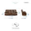 Ensemble de salon double inclinable 2 pièces en cuir fleur Aulander-1218866915