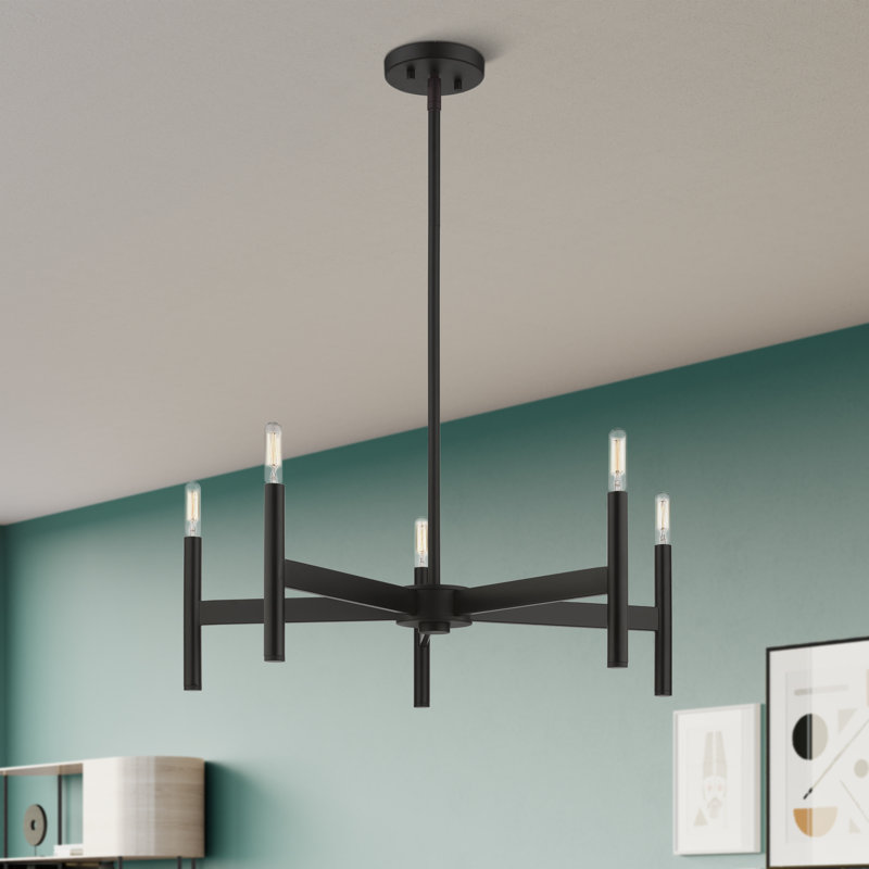 Lustre traditionnel de style bougie Saisha, Noir