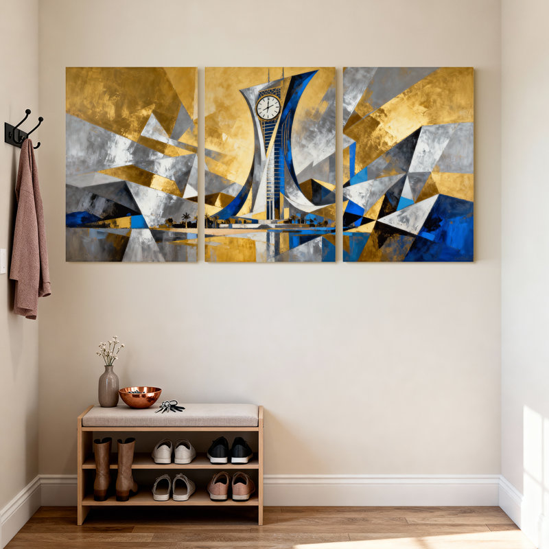 Cités et pays, ensemble de 3 impressions sur toile, H 24 po x l 48 po
