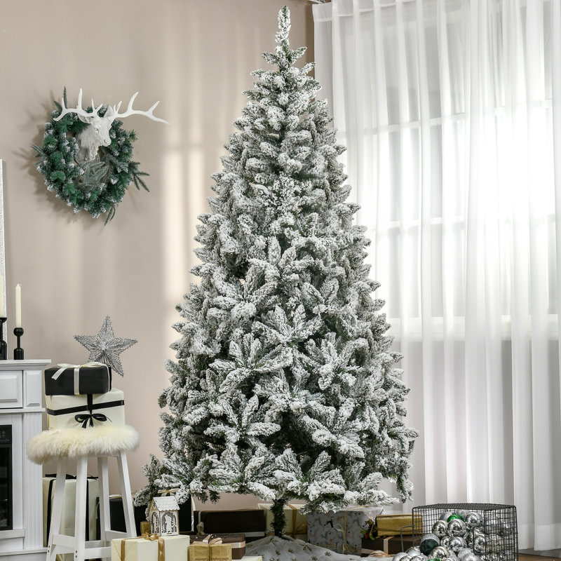 Grand arbre de Noël artificiel enneigé avec branches réalistes, 8.86'