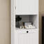 Armoire de trieur de linge inclinable à un compartiment et une porte - Blanc