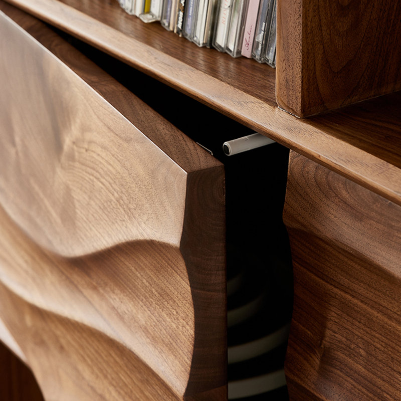 Bibliothèque en bois massif de style simple