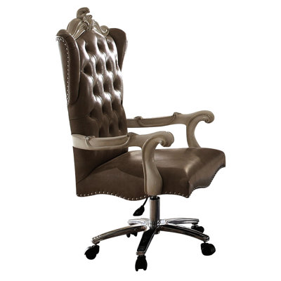 Swivel Chair With Grey And Bone White Color - Elegance Vintage Finish