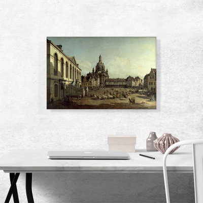 " The Neumarkt In Dresden Seen From The Juedenhofe 1749 " by Canaletto Painting Print