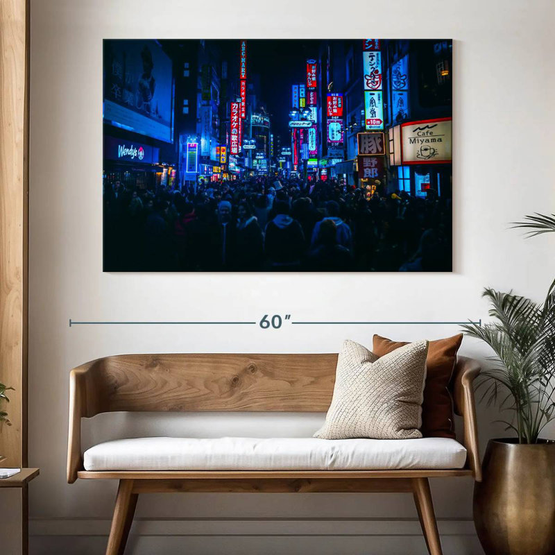 Sireci Night Crowd In Tokyo, 34" H x 51" W