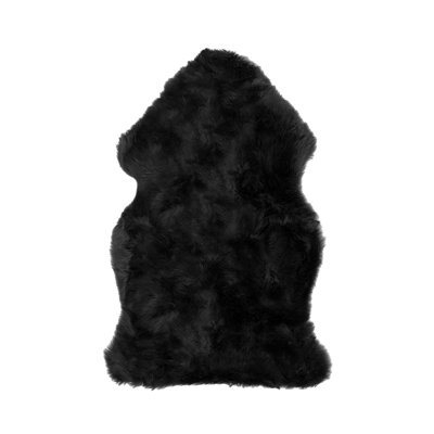 Willems 2' X 3' Black Shag Sheepskin Area Rug
