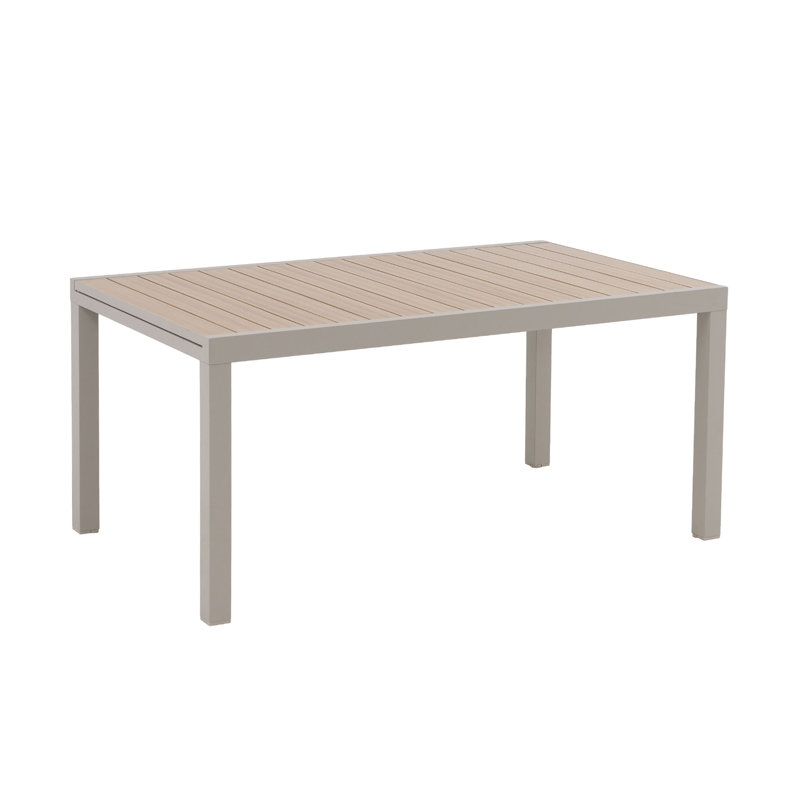 Outdoor Aluminum Extended Table, Brown Top/Flaxen Base