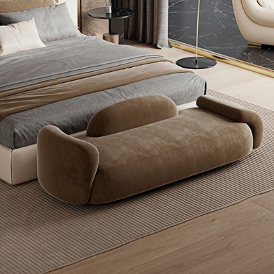 Banc rembourré en mélange de polyester Harnam