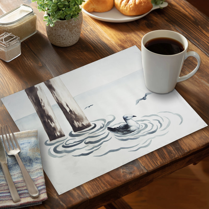 Seagull Marine Animals Placemat - Polyester Home Decor