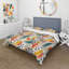 Ensemble de housse de couette à motif de feuilles douces de couleur tropicale II-1040574422