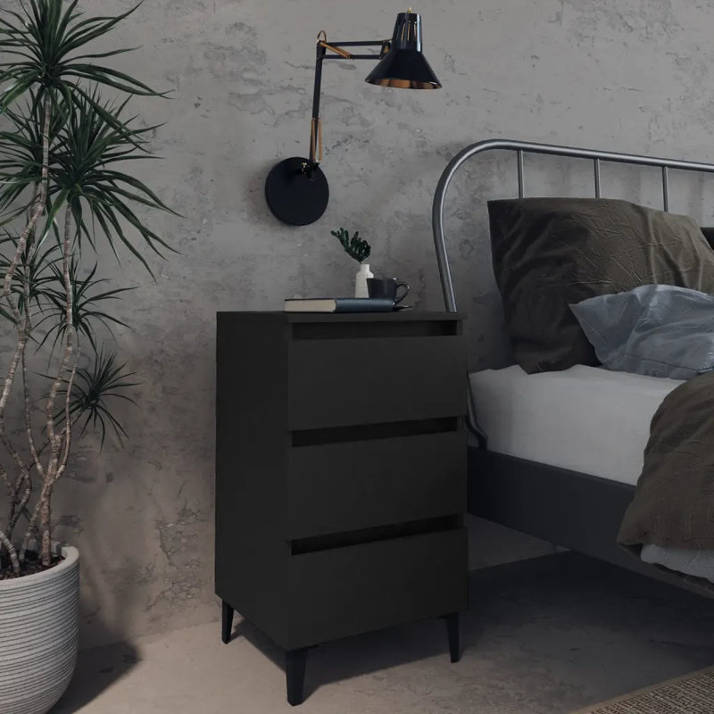 Pythagoras 3 - Drawer Nightstand, Black