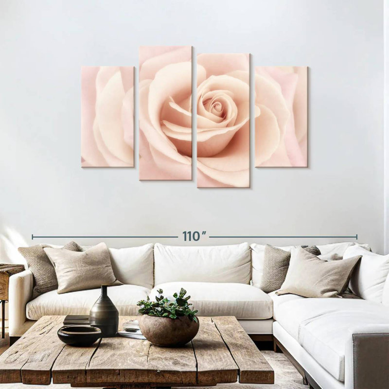Harnek Peach Pink Rose, 48" H x 75" W