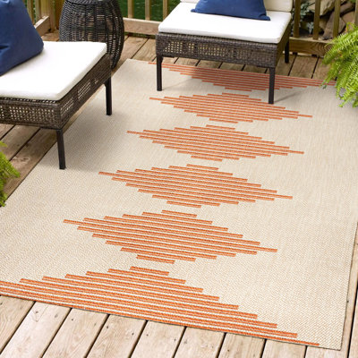 Tapis intérieur / extérieur beige / orange Dantrel
