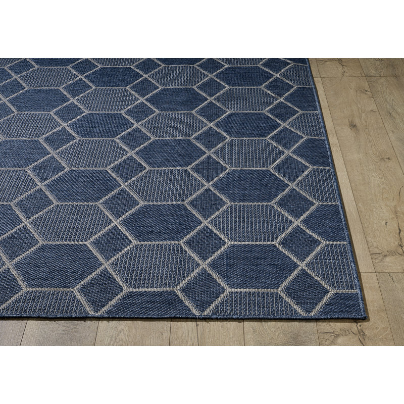 Gailand Geometric Indoor / Outdoor Rug, Round 7'