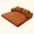  Multi-Functional Folding Sofa Bed, Ergonomic Corduroy Convertible Floor Loveseat with Support Pillows for Living Room Family Leisure-374157882