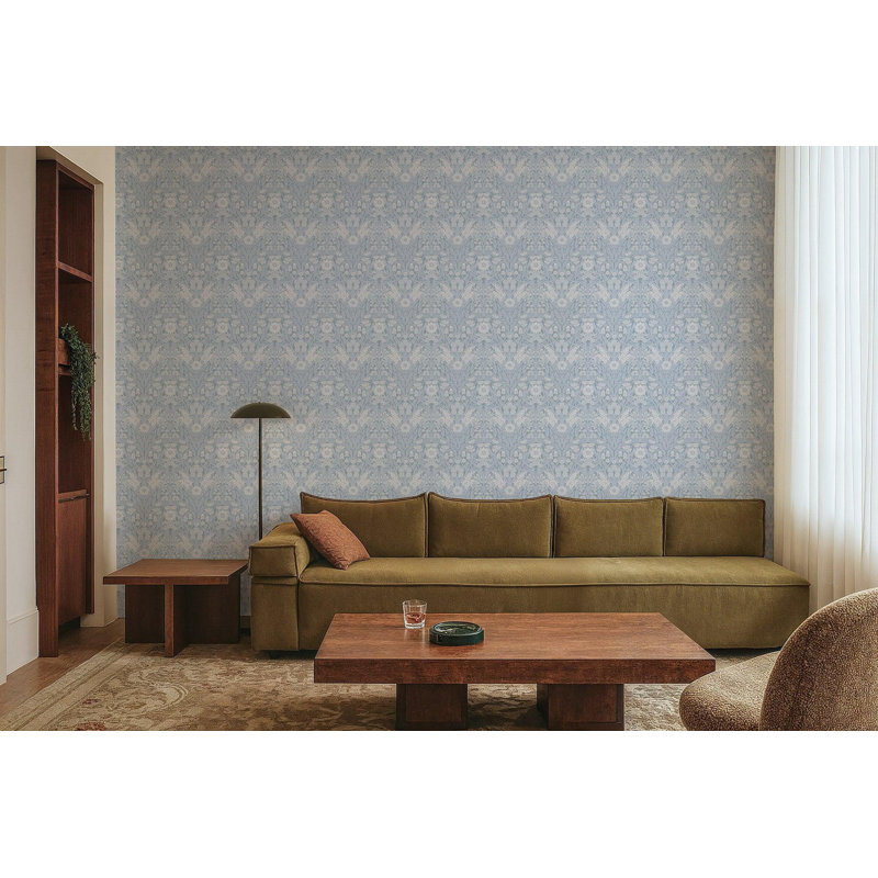 Wild Meadow - Papier peint, Bleu brumeux, Peler et coller, Self-Adhesive