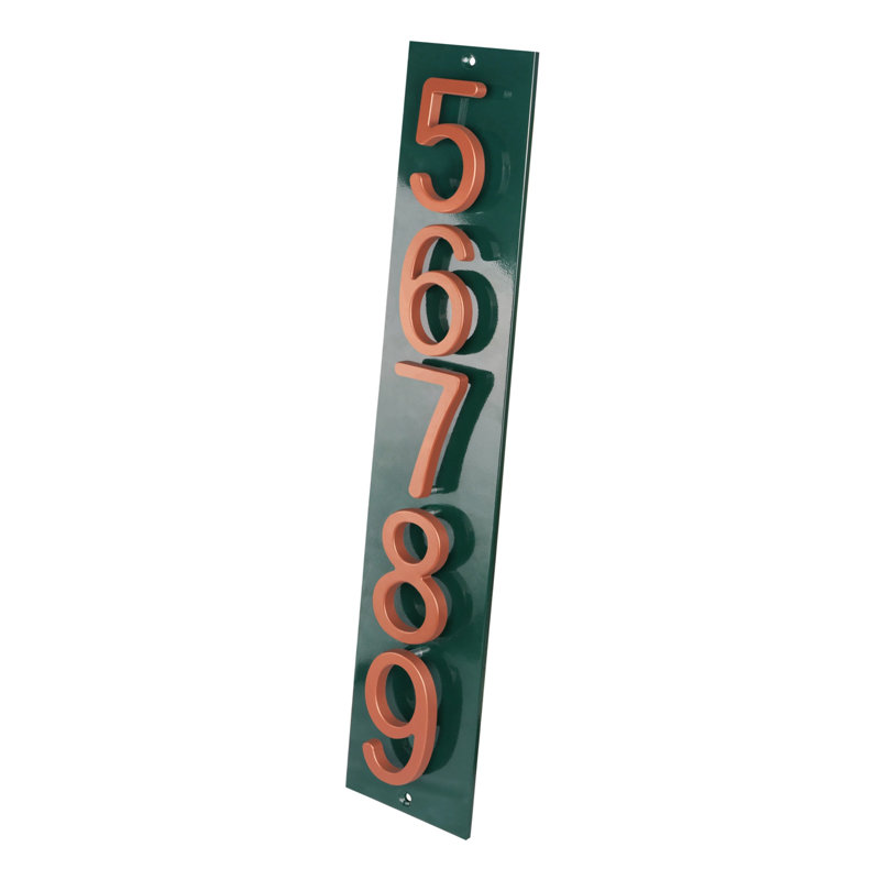 Plaque d'adresse verticale Amgo, Vert, Cuivre, Oui