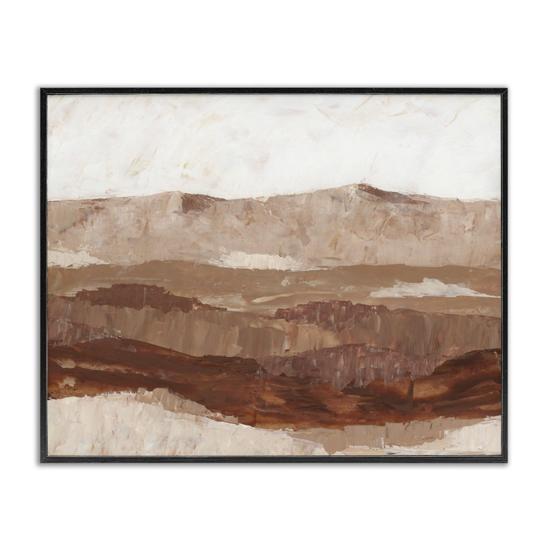 Abstract Canyon, peinture sur bois, Giclée encadrée noir minuit, H 24 po x l 30 po x P 1,5 po