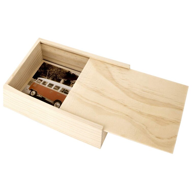 Wooden Photobox with Removable Lid - 4x6 Photo Box