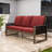 Brown Cedar Wood 3-Seat Sofa with Olefin Cushions for Outdoor, Patio-398572868