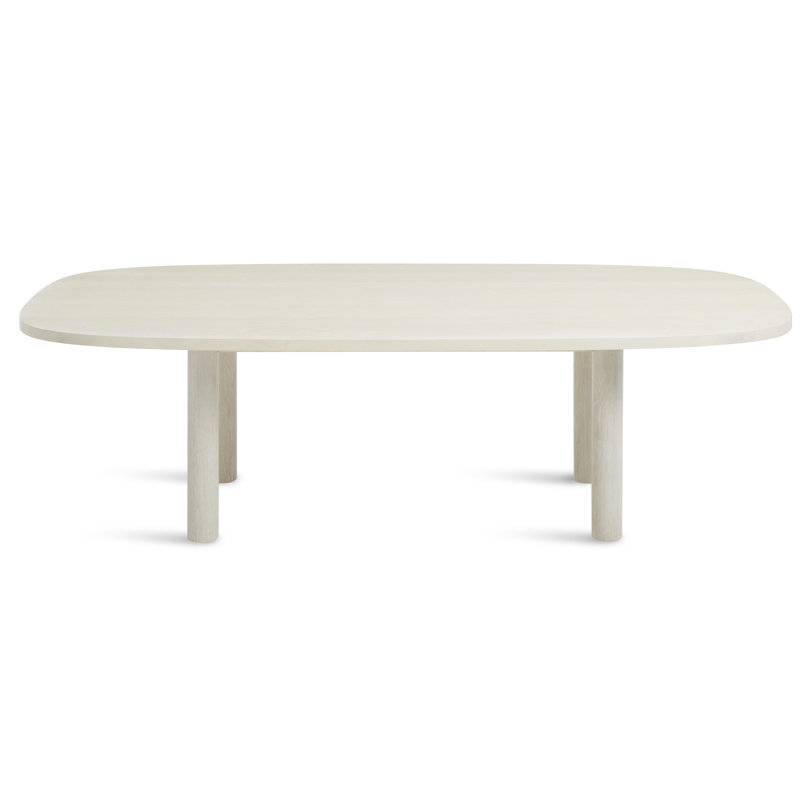 Good Times Oval Solid Wood Dining Table, Whitewashed Ash, 45" W x 100" L