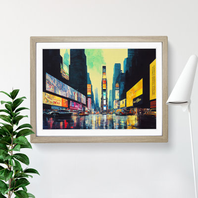 Times Square New York Watercolour Vol.5 - Single Picture Frame Print
